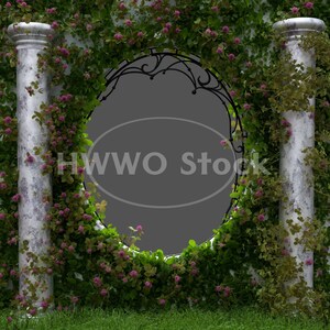 Ancient Temple/Gothic/Portal/Garden/Nature/Plants/Stock image/Instant Download/PNG/JPG/Pillars/High Resolution/3D/Fantasy/Art/Backgrounds
