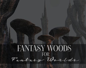Fantasy Woods/Alien Landscape/Fantasy Plants/Halloween/Decoration/Clipart//Overlay/Stock/Instant Download/PNG/Photoshop/Composite