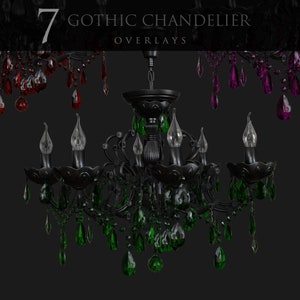 Chandeliers/Gothic/Overlays/Magic/Crystals/3D renders/Fantasy/Photomanipulation/Decoration/Clipart/Instant Download/PNG/Photoshop/Composite