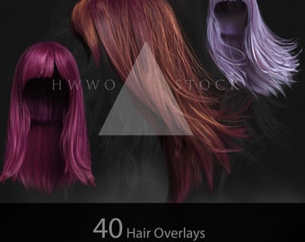 Alledaags ponyhaar/Urban Fantasy/Lang haar/Klassiek haar/Kleurrijk haar/PNG/Overlays/3D-gerenderde afbeeldingen/stockafbeeldingen/photoshop/Halloween/Gothic