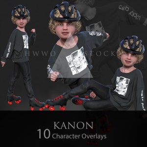 Rollschuh-Junge/ Cozy Mystery/Kind/Fiktiver Charakter/PNG/Overlays/Sport/3D Render/Photoshop/Posen/Junge Held/Street fashion