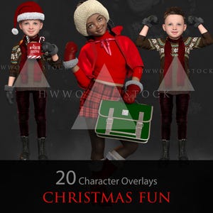 Christmas FUN/Cozy Mystery/Kinder/Fiktionale Figur/PNG/Overlays/Winter/3D Renders/Photoshop/Posen/Junge Helden/Weihnachten/Junge/Junge