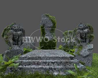 Ancient Temple/Gothic/Ruins/Garden/Nature/Plants/Stock image/Instant Download/PNG/JPG/Pillars/High Resolution/3D/Fantasy/Art/Backgrounds