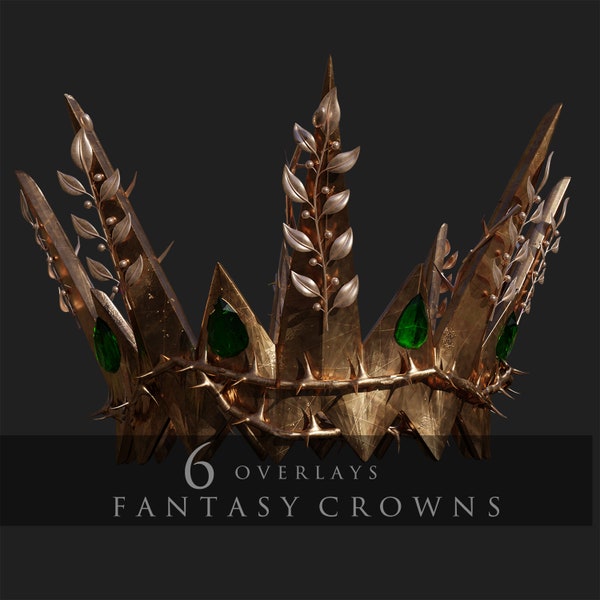 Fantasy Crowns/Overlays/Magic/Jewelry/3D renders/Royal/Photomanipulation/Clipart/Instant Download/PNG/Photoshop/Composite/Accessories