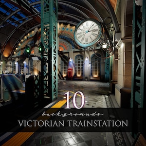 Victorian Train station/Fantasy Scene/Backgrounds/Digital Backgrounds/Architecture/Stock Image/Photoshop/Photo manipulation/Buildings/Magic