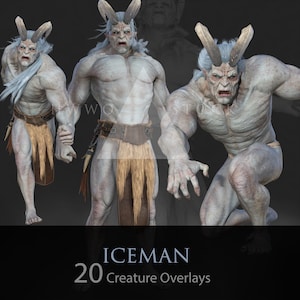 Uomo di ghiaccio/Mostro/Bestia/Creatura fantasy/PNG/Sovrapposizioni/Creatura/fantasy/Natale/rendering 3D/photoshop/Inverno/mitologico/Krampus/Orco/Immagini