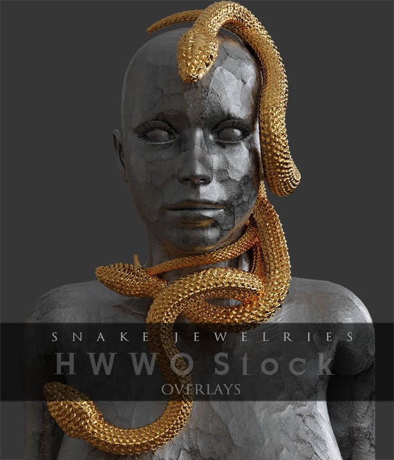 Fantasy Jewelry Image/Overlays/Snake Necklace/Royal/Headwear/Accessories/Christmas/PNG/Luxury/Photography/Clipart/3D rendered/Photoshop