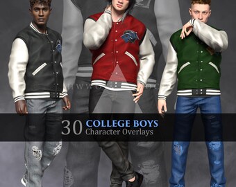 College Boys/Young Adults/Urban Fantasy/Fictional Characters/PNG/Overlay/3D rendered/stock images/photoshop/Jeans/Poses/School Boys