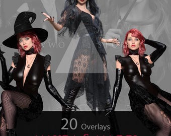 Maura & Maggi/VoorraadBEELDEN/Fantasiepersonages/Heksen/Halloween/Gotiek/PNG/Overlays/3D gerenderd/Clipart