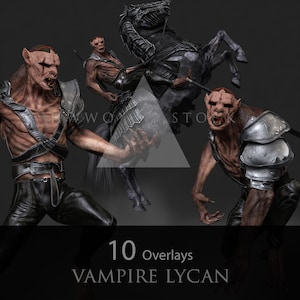 Vampiro Licantropo/Orco/Mostro/Bestia/Guerriero/PNG/Dark Fantasy/Sovrapposizione/Creatura/Lupo mannaro/Rendering 3D/Photoshop/Gotico/Medievale/Halloween