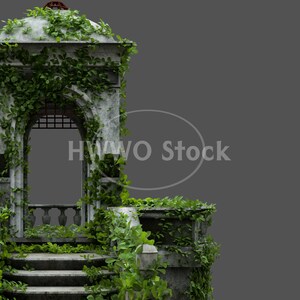 Ancient Monument/Gate/Gazebo/Garden/Nature/Plants/Stock image/Instant Download/PNG/JPG/Pillars/High Resolution/3D render/Fantasy/Art