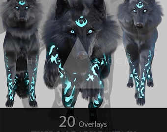 Overlays Theron Dark Fantasy Wolf Creature (20 png-bestanden) – 3D-gerenderde digitale kunst