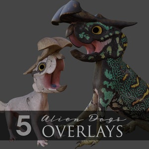 Cute Dogs/Alien Creature/Halloween/Fantasy Character/Sci-fi/Clipart/Overlay/Photomanipulation/Instant Download/PNG/Photoshop/Composite