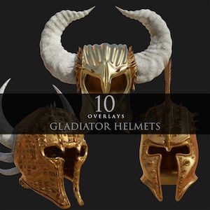 Gladiator Helmets/Overlays/Headwear/Accessory/3D renders/Royal/Photomanipulation/Clipart/Instant Download/PNG/Photoshop/Composite/Warrior