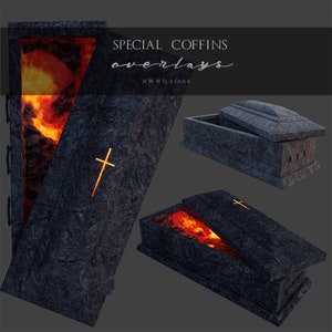 Fantasy Coffins/Underworld/3D rendered/Death/Clipart/Overlay/Photomanipulation/Instant Download/PNG/Photoshop/Composite/Grave/Vampire&#39;s Bed