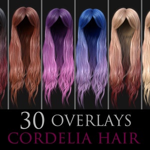 Fantasy Hair/Witch Hair/Long Hair/Gothic Hair/Colorful Hair/PNG/Overlays/3D rendered/Sage/Witchcraft/stock images/photoshop/Halloween/Gothic