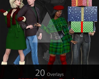 Cosy Christmas Together/Romantiek/Valentijnsdag/PNG/Overlays/3D-gerenderd/Afbeeldingen/photoshop/Love/Couples