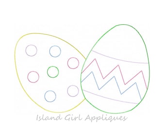 Sketch Stitch Easter Eggs Digital Machine Embroidery Design 5 Sizes ...