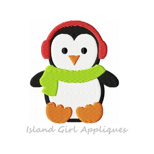 ペンギンのミニミシン刺繍デザイン