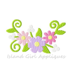 Frühling Blumen Grenze füllen Stich Maschine Stickerei Design