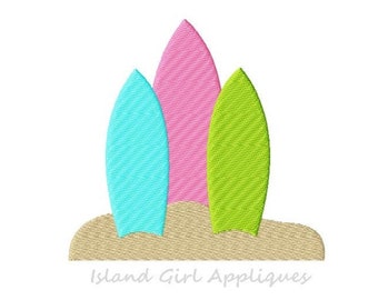 Three Surfboards Mini Machine Embroidery Design, 7 sizes