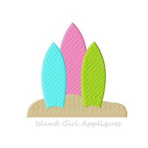 Three Surfboards Mini Machine Embroidery Design, 7 sizes