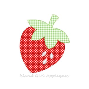 Bean Stitch Strawberry Machine Embroidery Applique Design