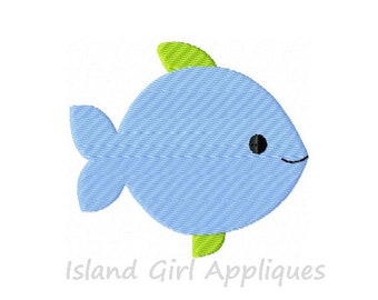 Fish Mini Machine Embroidery Design, 6 sizes