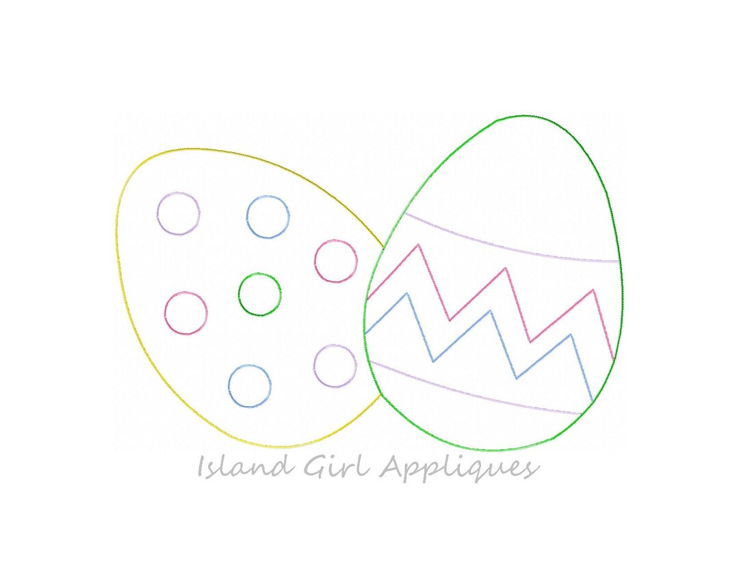 Sketch Easter Eggs Machine Embroidery Design - Etsy