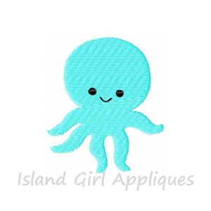 Octopus Mini Machine Embroidery Design, 6 sizes