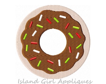 Doughnut with Sprinkles Mini Machine Embroidery Design, Donut Embroidery Design