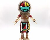Native American Kachina Doll quot Sun Face quot Handmade Signed Indian Artist