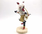 Native American Indian Kachina Doll quot White Wolf quot Handmade Signed