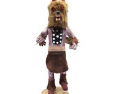 Native American Indian Kachina Doll quot Wolf quot Removable Mask Handmade Signed