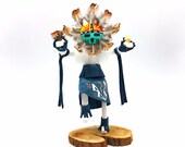 Native American Kachina Doll Sunface Handmade Indian Signed