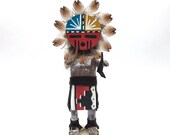 Native American Kachina Doll Sunface Handmade Indian Signed