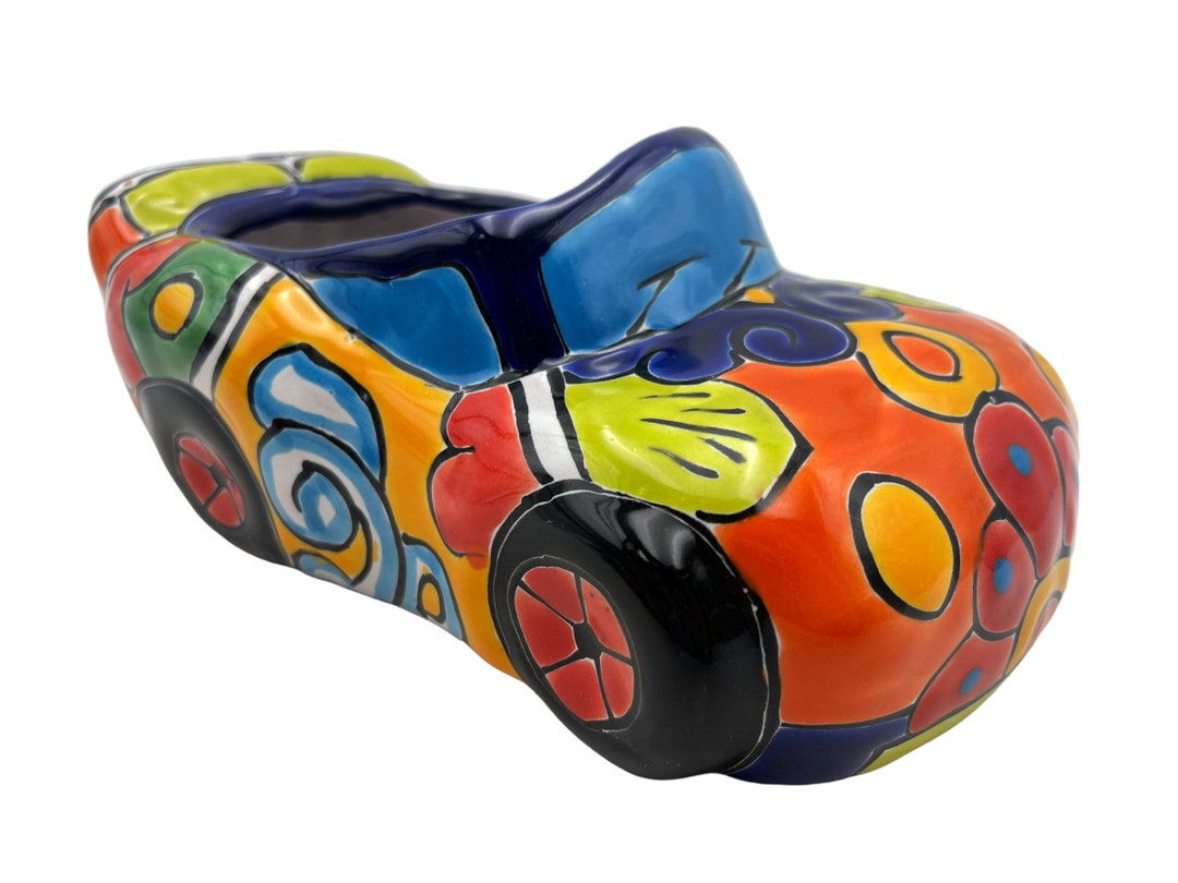 Talavera Car Planter Pot Mexican Pottery Folk Art Home Decor Indoor ...
