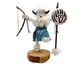 Native American Kachina Doll quot Buffalo Warrior quot Handmade Signed