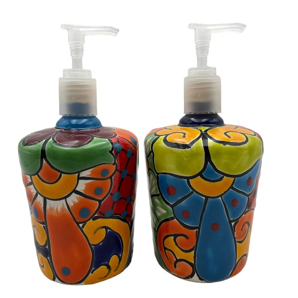 Mexican Pottery Soap Dispenser Etsy