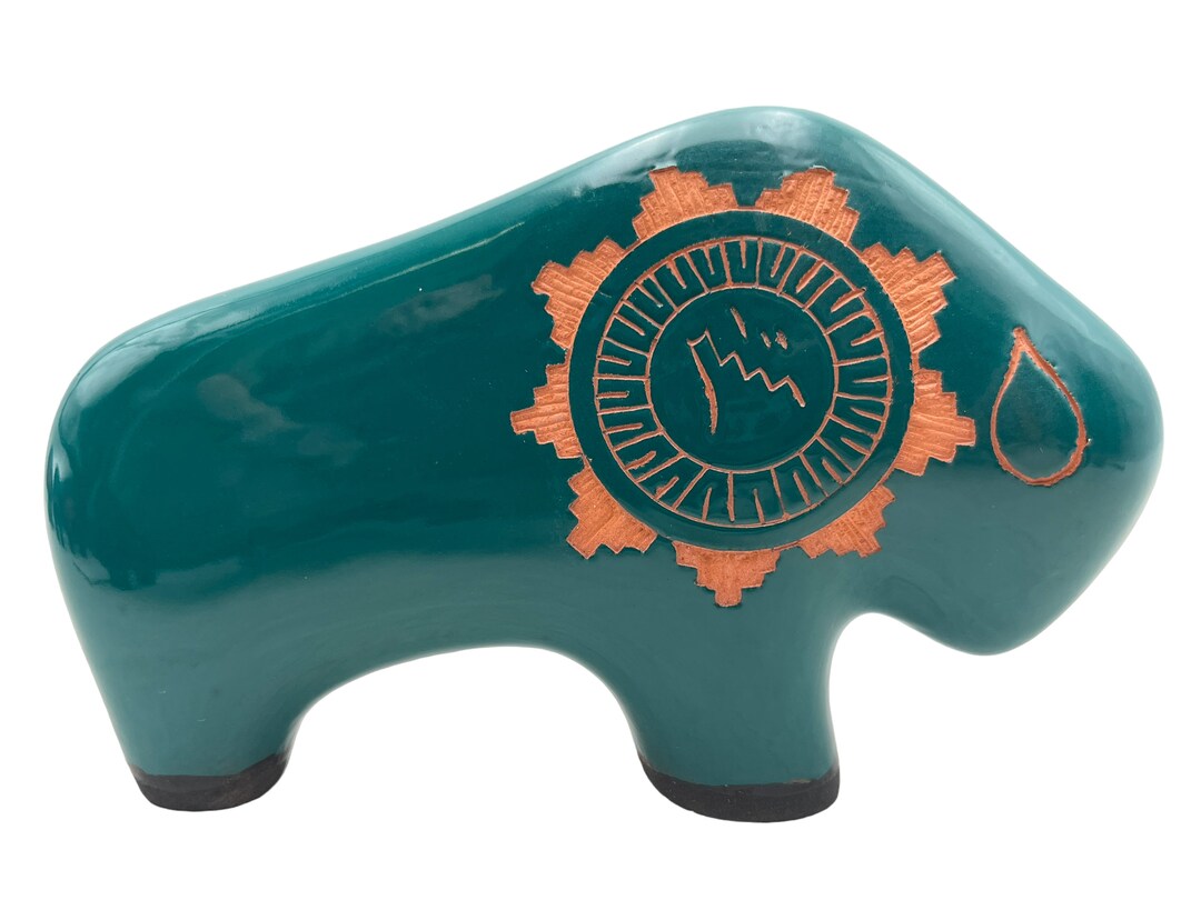 Native American Pottery Buffalo Sculpture Handmade Navajo - Etsy