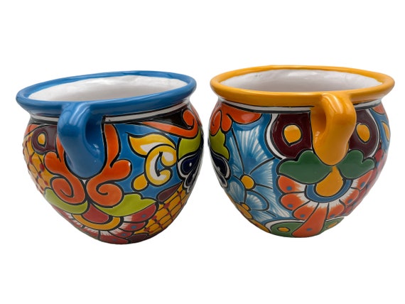 Talavera Michoacana Blumentopf mexikanische Keramik Handbemalt Indoor  Outdoor Home Decor Multicolor 20,7 cm