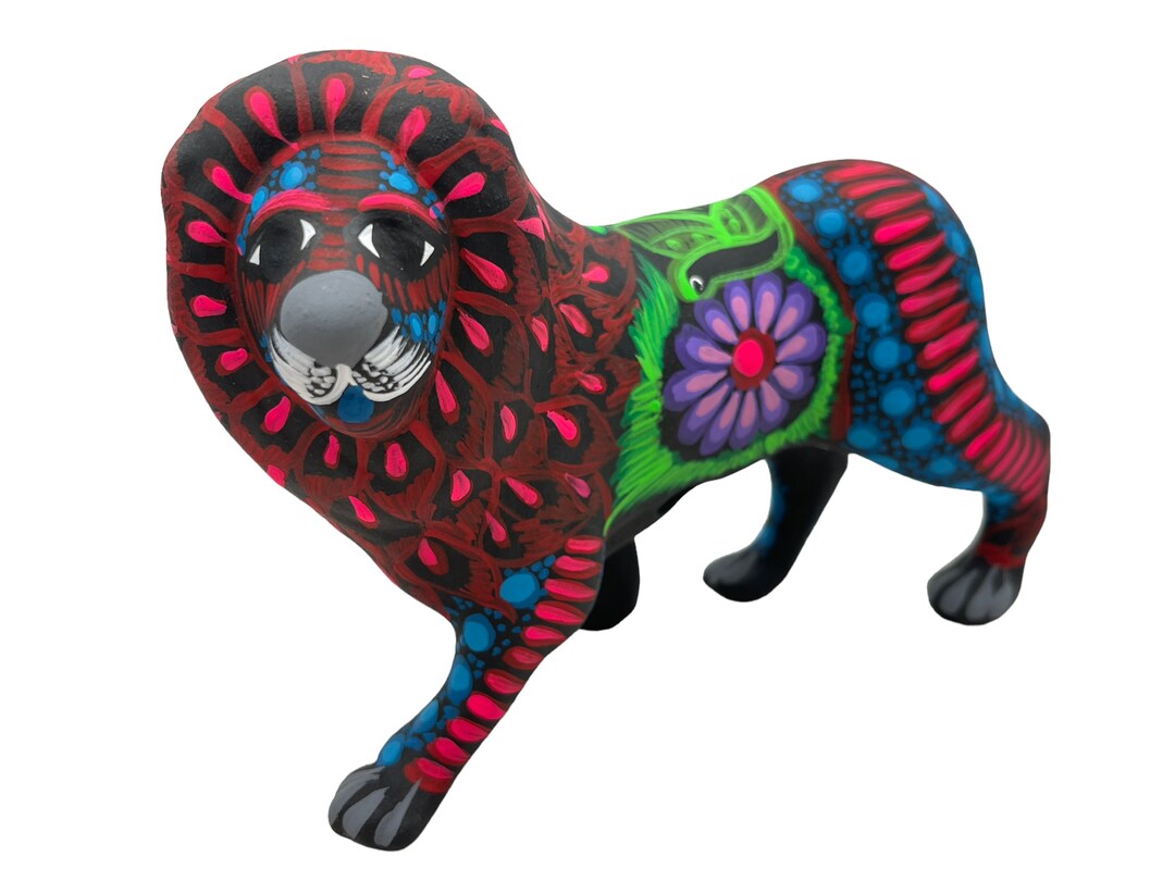 Talavera Lion Animal Sculpture Home Cute Decor Indoor Outdoor Etsy