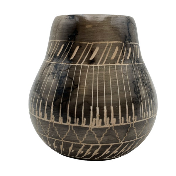 Native American Pottery Horse Hair Vase Handmade Hand Painted Southwestern Home Decor Navajo Indian Bernice Lee
