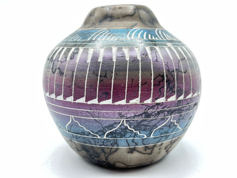Native American Pottery Horsehair Beautiful Handmade Navajo Indian Signed By Fannie Whitegoat