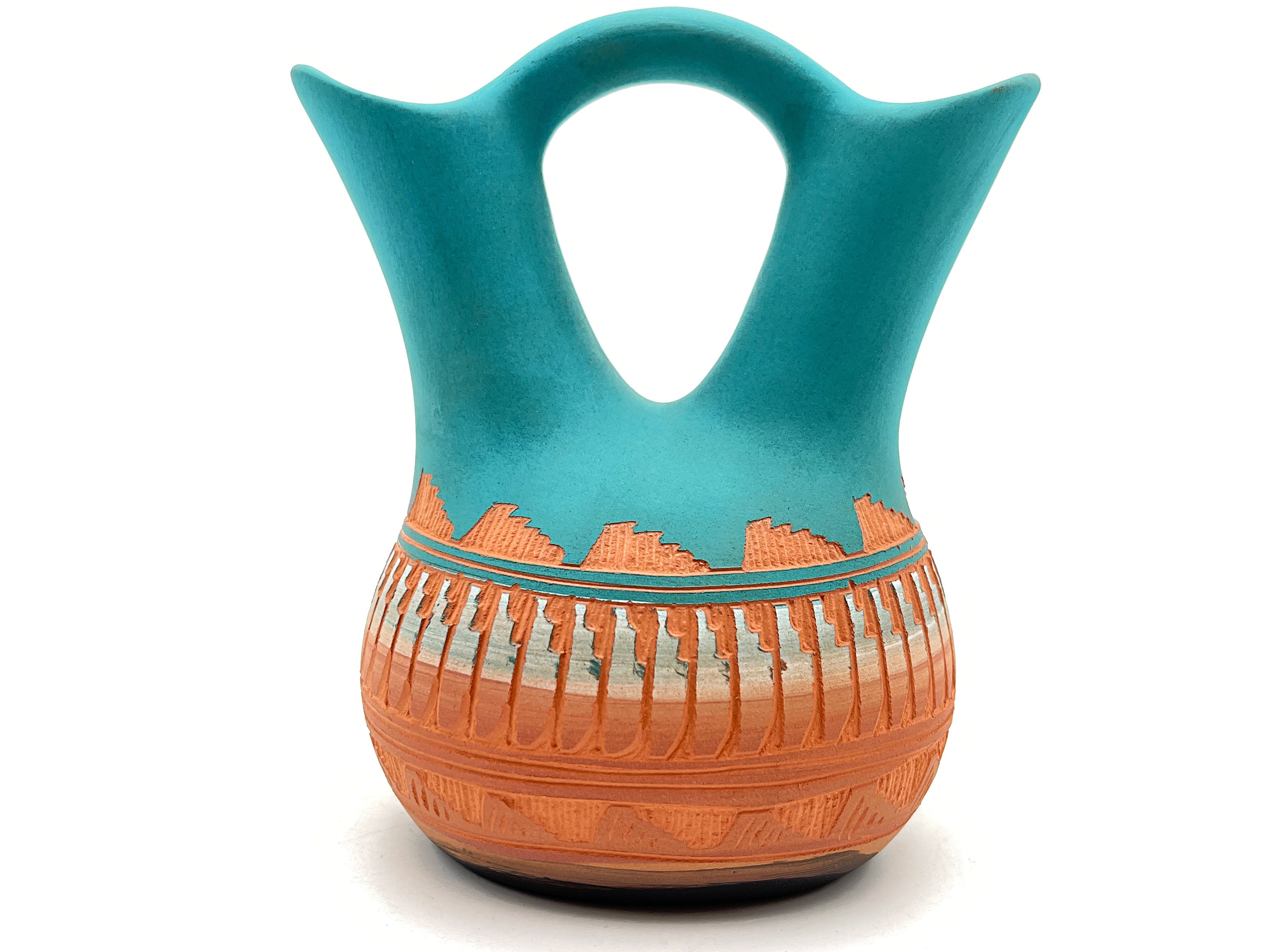 ネイティブアメリカン陶器ウェディング花瓶ナバホハンドメイドハンド