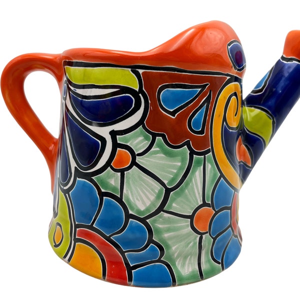 Talavera Arrosoir Planteur Pot De Fleur Fait À La Main Peint À La Main Poterie Mexicaine Intérieur Extérieur Multicolore Décor À La Maison Jardin 10.25"