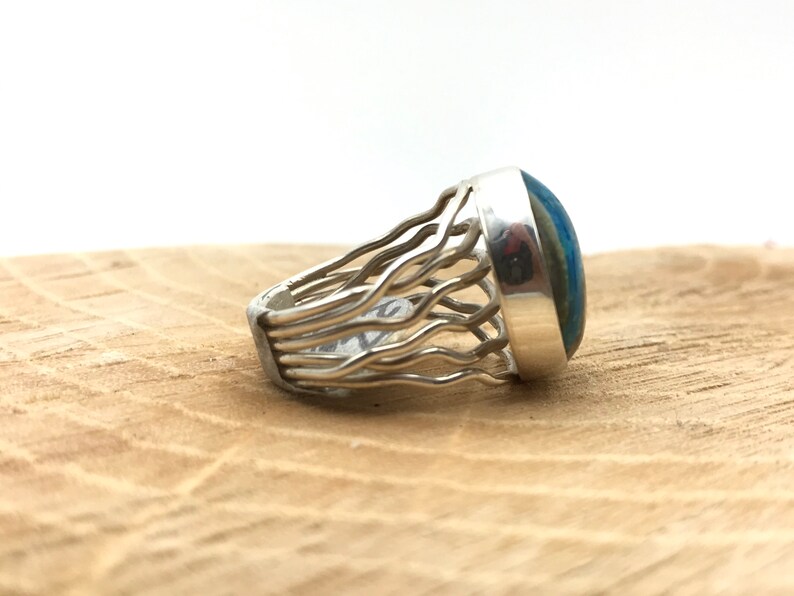 Native American Jewelry Turquoise Ring Handmade Sterling Silver .925