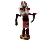 Native American Kachina Doll Warrior Indian Handmade Signed Artist