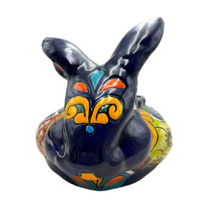 Talavera Rabbit Bunny Planter Pot Mexican Pottery Folk Art Hand Painted ...