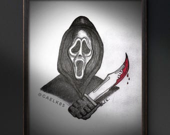 What's your favorite scary movie? Ghostface Original artwork print
